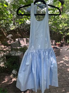 Anna Grace Light Blue Halter Dress for Girls